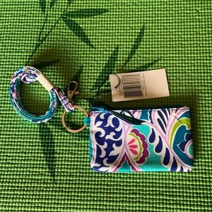 Vera Bradley zip ID case w/lanyard.